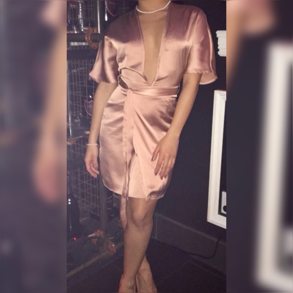 Silk rose gold dress